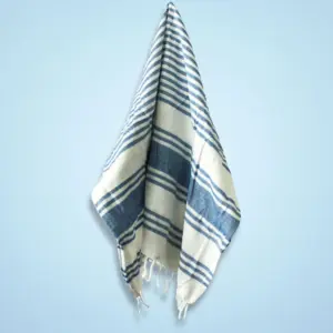 Hamman Spa Towel – Ocean Blue – 90x170cm | www.artisangoods.co.uk 2