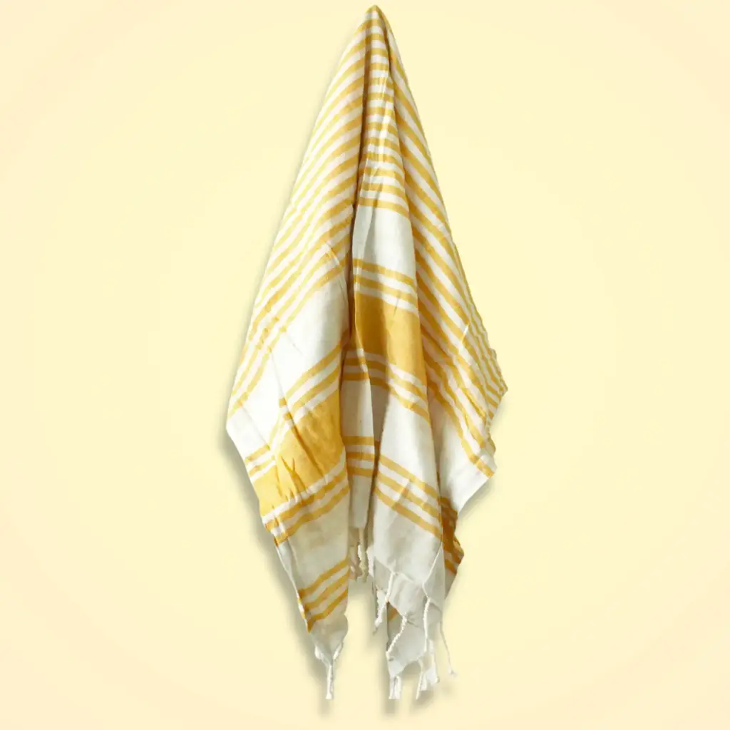 Hamman Spa Towel – Sunrise Yellow – 90x170cm | www.artisangoods.co.uk