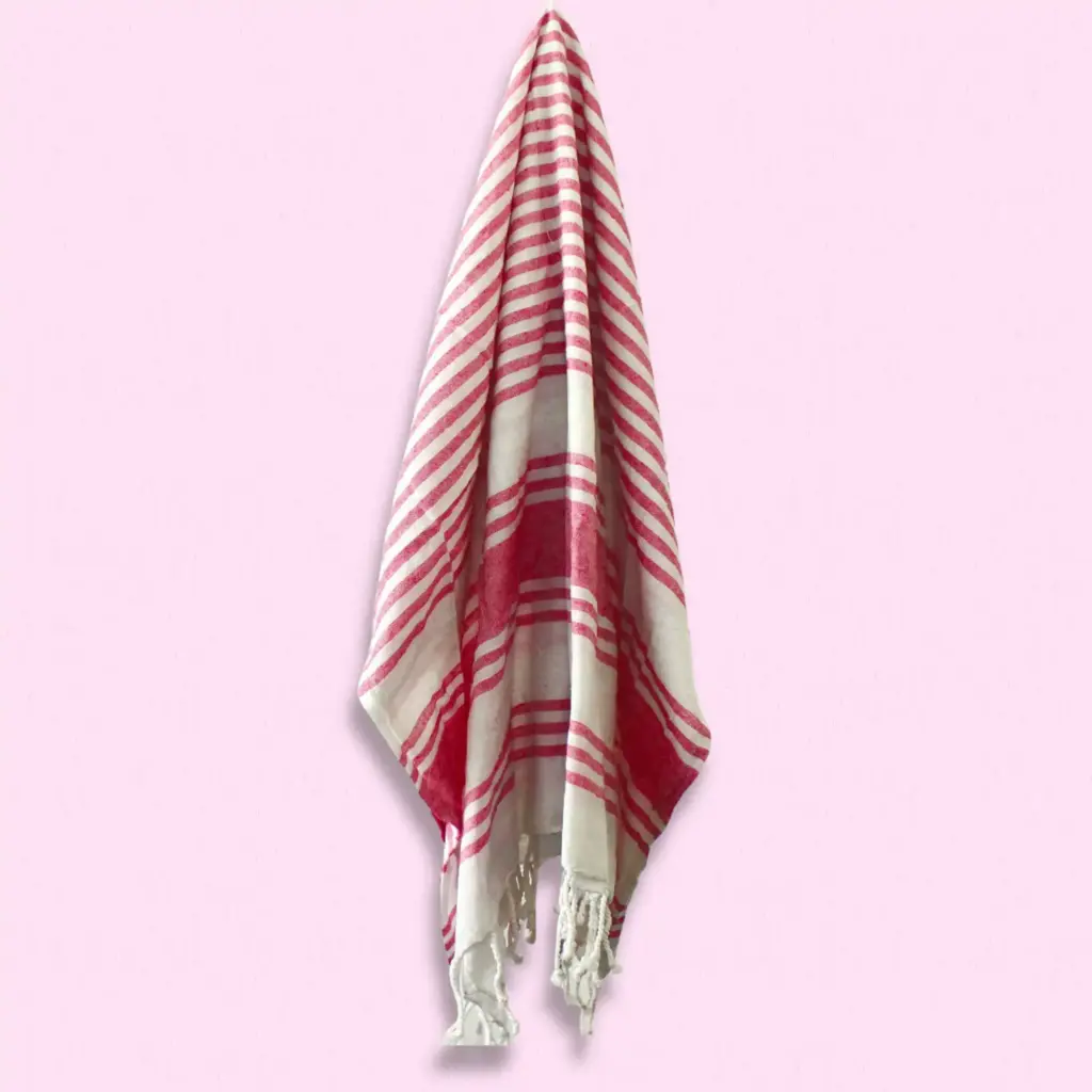 Hamman Spa Towel – Sunset Pink – 90x170cm | www.artisangoods.co.uk