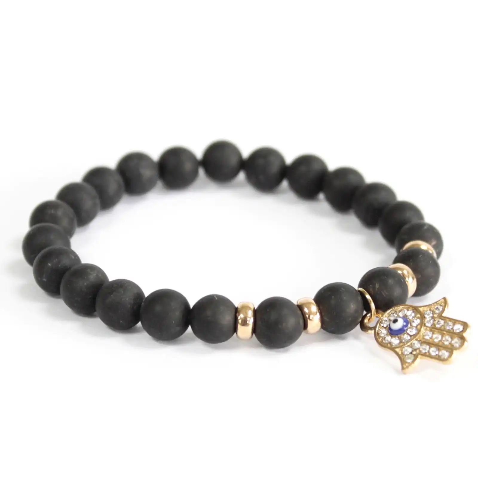 Hamsa / Black Agate – Gemstone Bracelet | www.artisangoods.co.uk 3 Hamsa / Black Agate – Gemstone Bracelet | www.artisangoods.co.uk 2