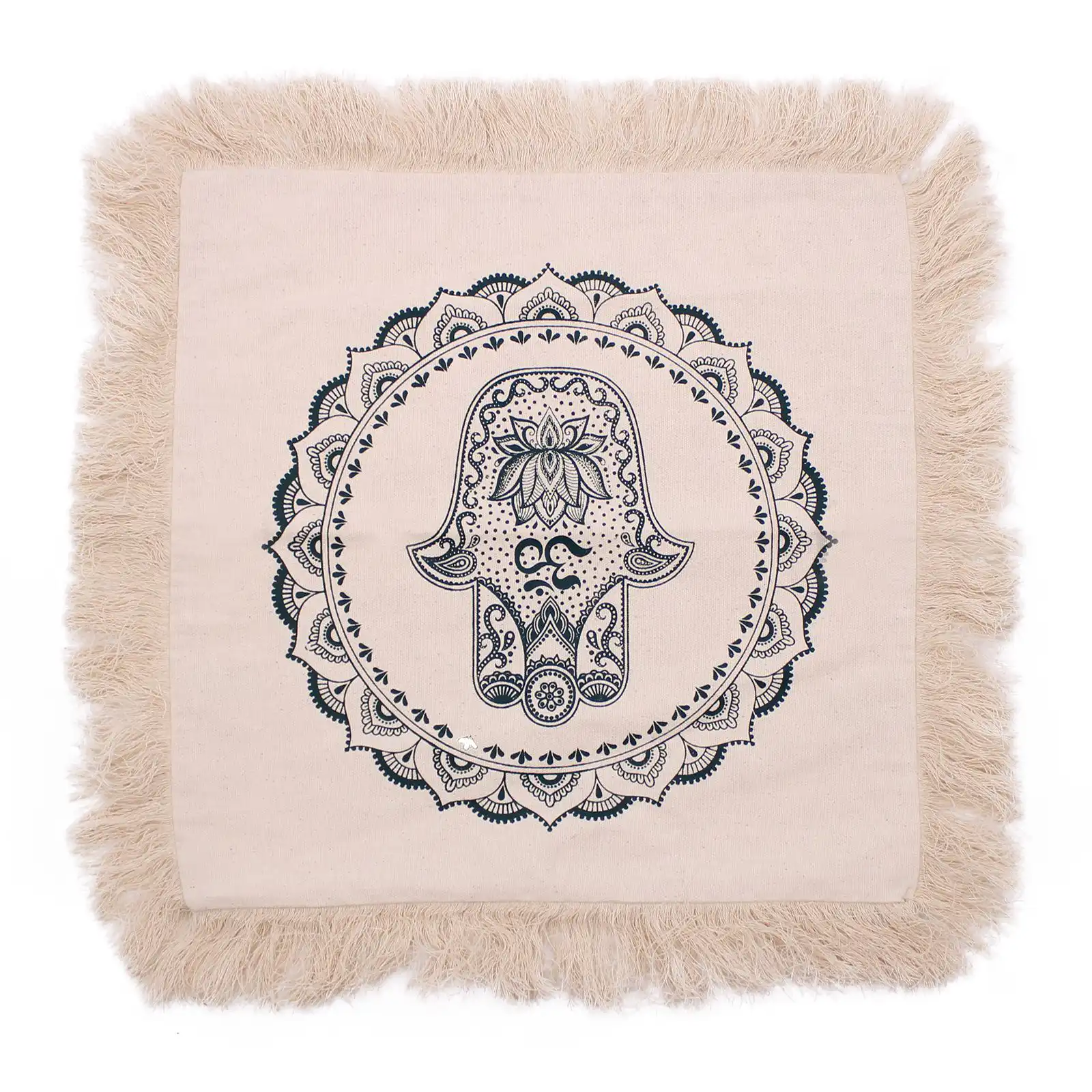 Hamsa Mandala Cushion – 45x45cm – green | www.artisangoods.co.uk 2 Hamsa Mandala Cushion – 45x45cm – green | www.artisangoods.co.uk