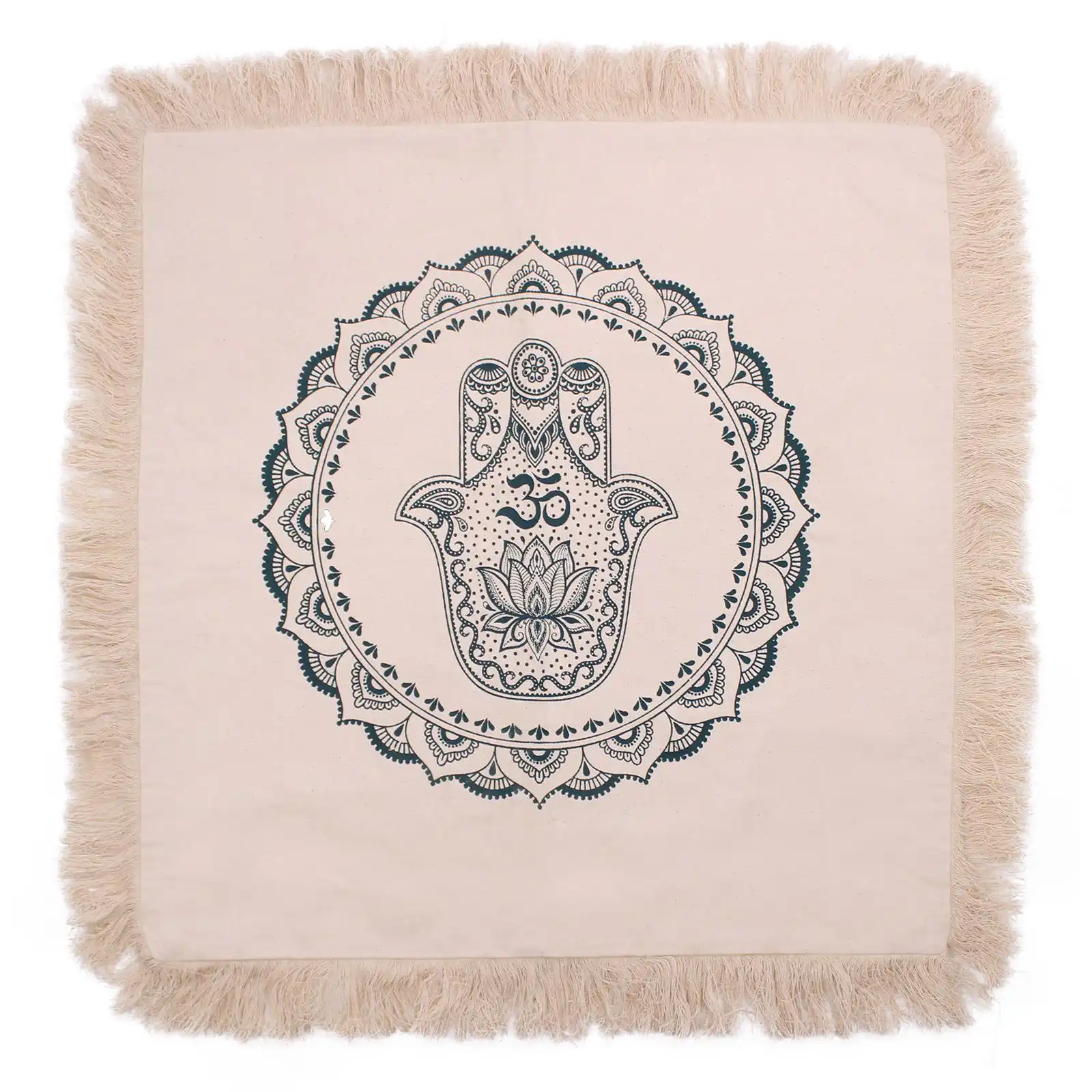 Hamsa Mandala Cushion – 60x60cm – green | www.artisangoods.co.uk 2 Hamsa Mandala Cushion – 60x60cm – green | www.artisangoods.co.uk