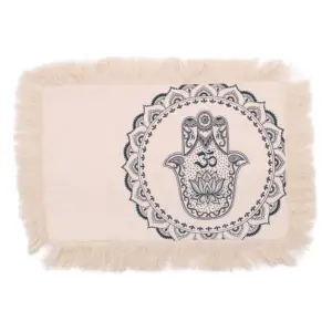 Hamsa Mandala  Cushion Cover – 30x50cm – green | www.artisangoods.co.uk