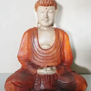 Hand Carved Buddha Statue – 30cm Hand Down | www.artisangoods.co.uk 2
