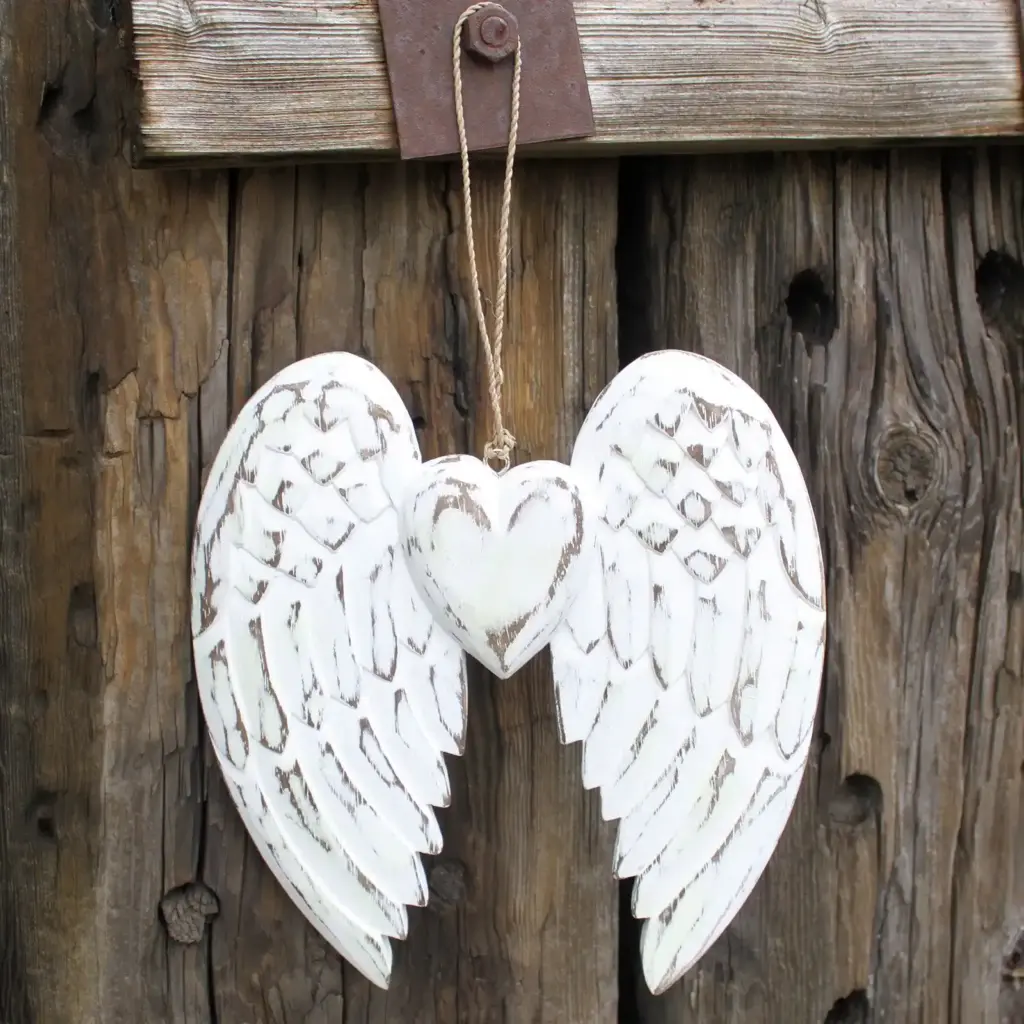 Hand Crafted Double Angel Wing & Heart – 24cm | www.artisangoods.co.uk 3
