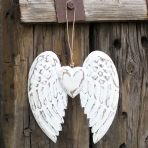 Hand Crafted Double Angel Wing & Heart – 24cm | www.artisangoods.co.uk 3