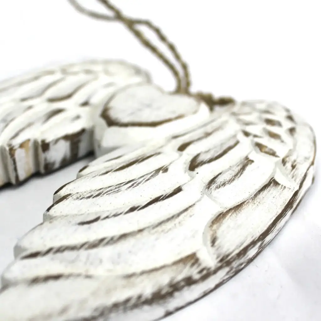 Hand Crafted Double Angel Wing & Heart – 24cm | www.artisangoods.co.uk 2