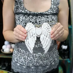 Hand Crafted Small Double Angel Wing & Heart – 15cm | www.artisangoods.co.uk 5