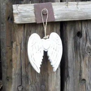 Hand Crafted Small Double Angel Wing & Heart – 15cm | www.artisangoods.co.uk 3