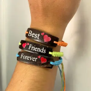 Handmade Friendship Bracelets – Friends Coconut Print (asst) | www.artisangoods.co.uk 4