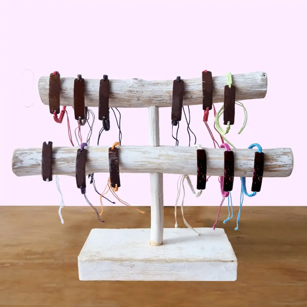 Handmade Friendship Bracelets – Unprinted Custom ready Coconut (asst) | www.artisangoods.co.uk 4