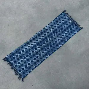 Handmade Indigo Runner – 170x60cm – Heerak Patern | www.artisangoods.co.uk 2