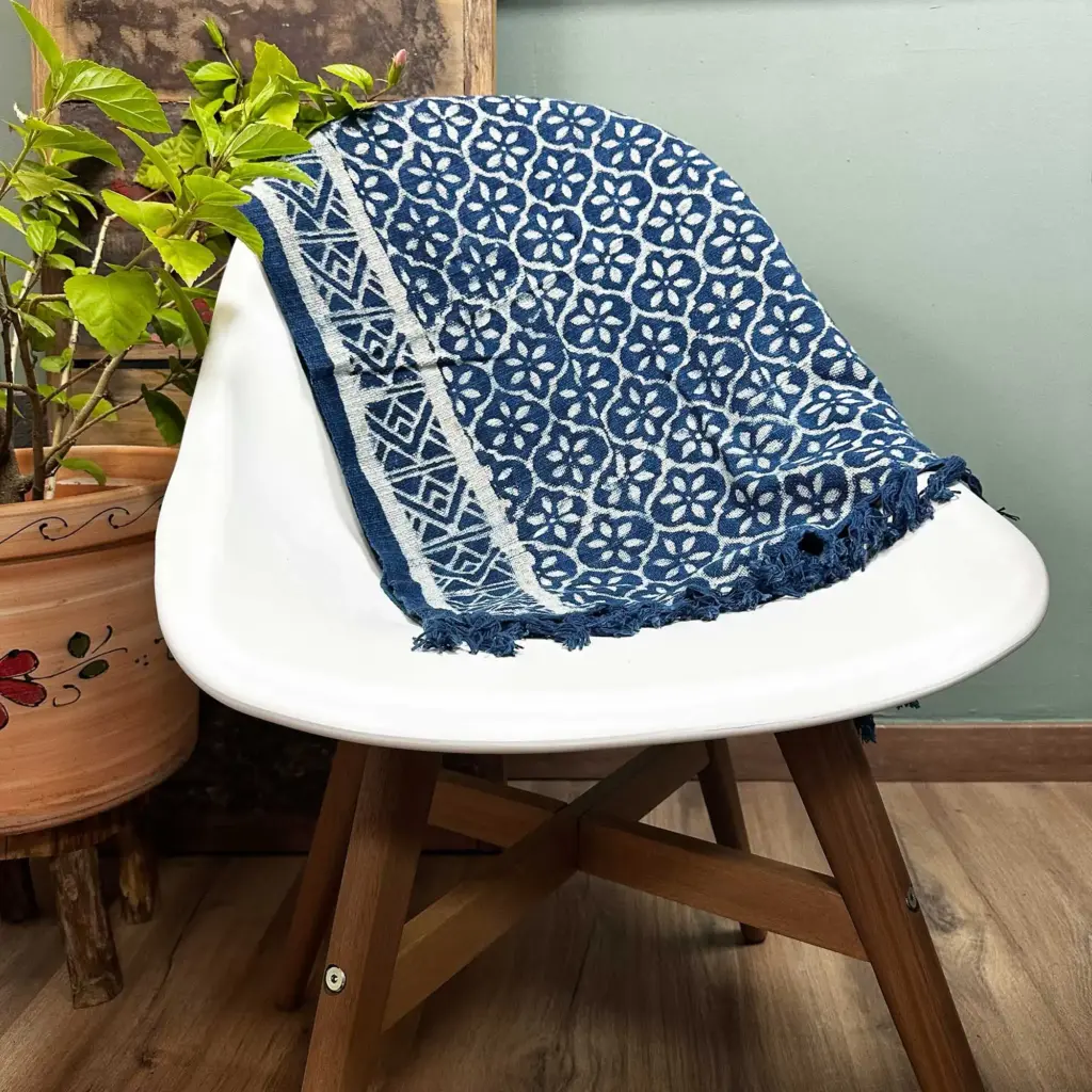 Handmade Indigo Runner – 170x60cm – Madjid Tiles | www.artisangoods.co.uk 3 Handmade Indigo Runner – 170x60cm – Madjid Tiles | www.artisangoods.co.uk 3