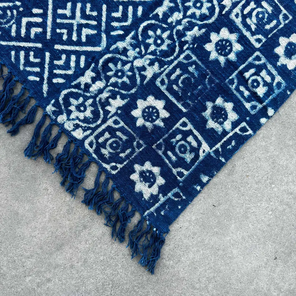 Handmade Indigo Throw – 170x120cm – Desi Stripes | www.artisangoods.co.uk 3 Handmade Indigo Throw – 170x120cm – Desi Stripes | www.artisangoods.co.uk 3