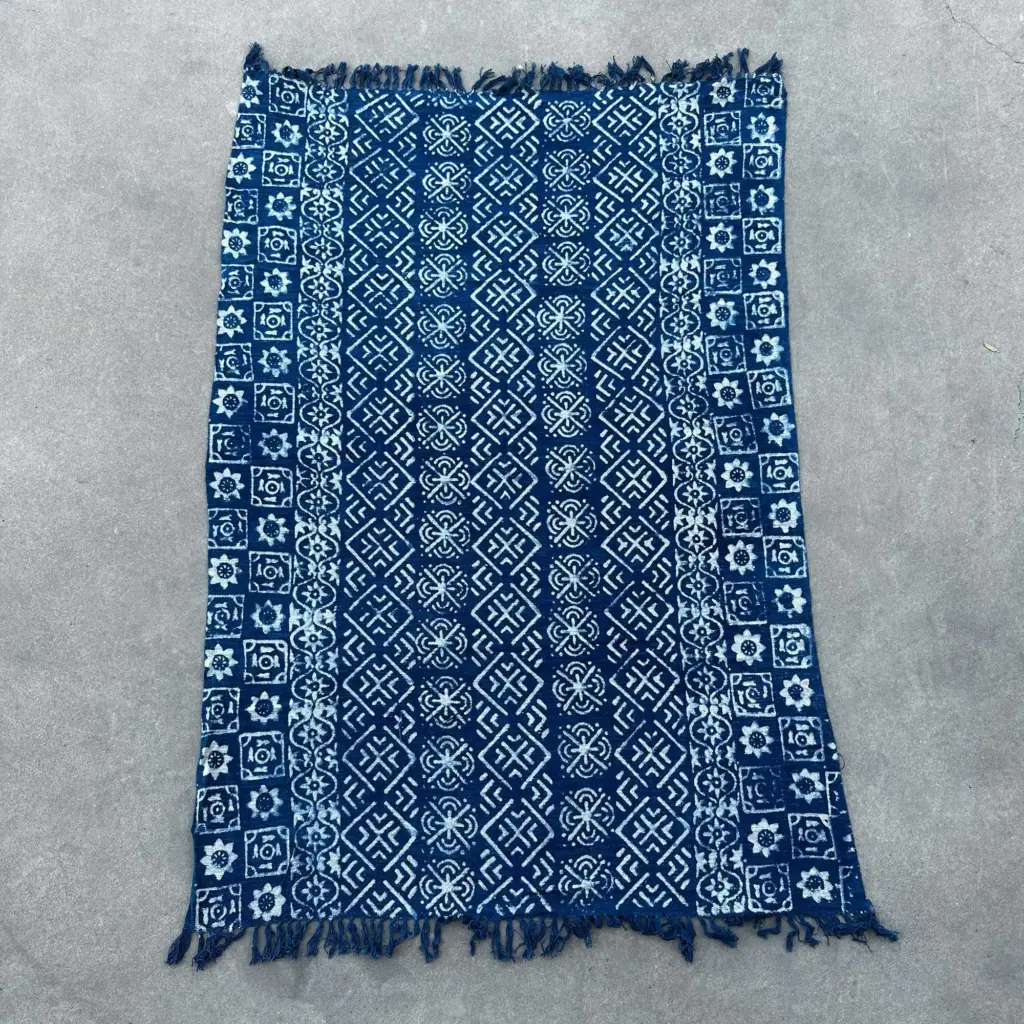 Handmade Indigo Throw – 170x120cm – Desi Stripes | www.artisangoods.co.uk 4 Handmade Indigo Throw – 170x120cm – Desi Stripes | www.artisangoods.co.uk 4