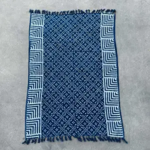 Handmade Indigo Throw – 170x120cm – Kasba Tiles | www.artisangoods.co.uk 2