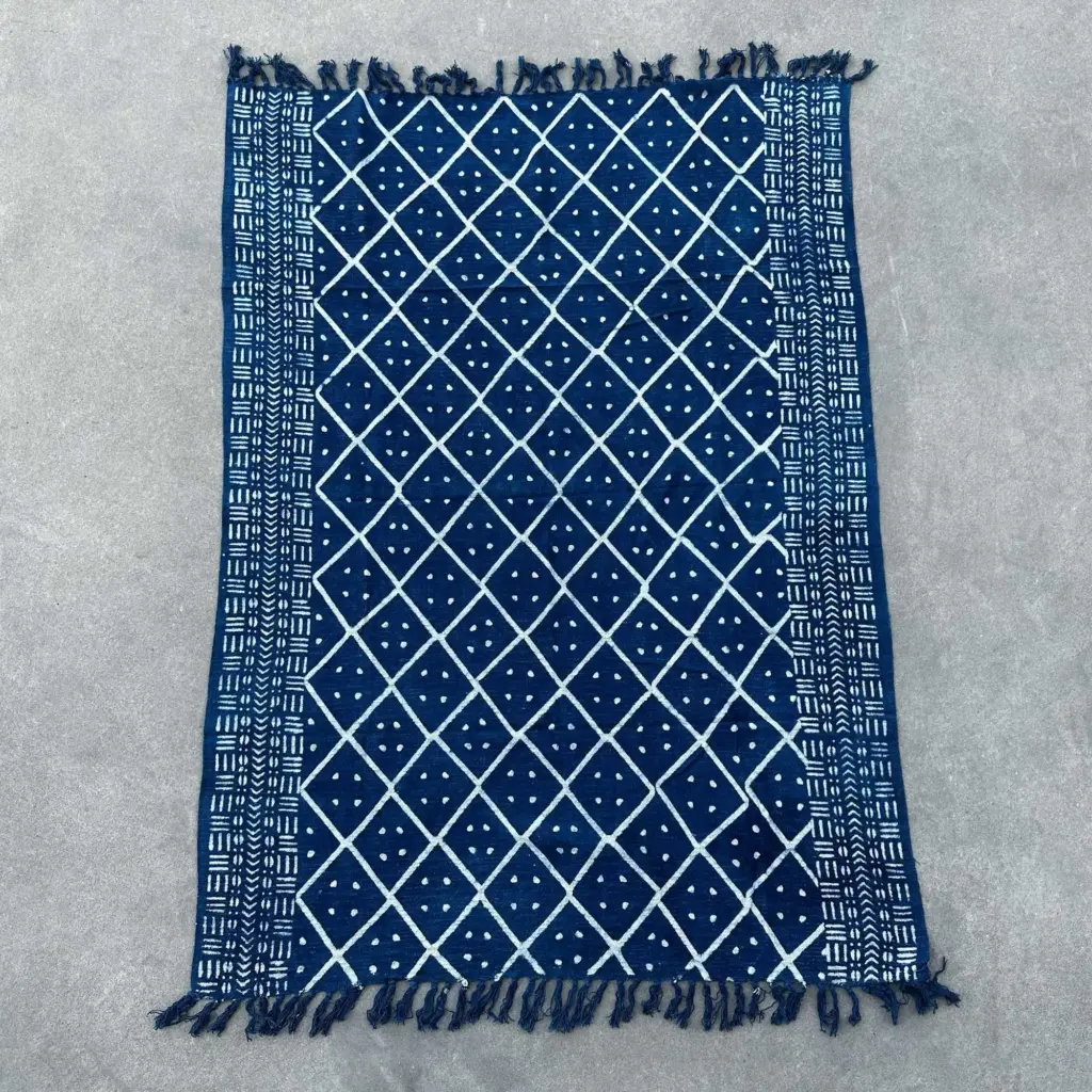 Handmade Indigo Throw – 170x120cm – Midnight Heerak | www.artisangoods.co.uk 4
