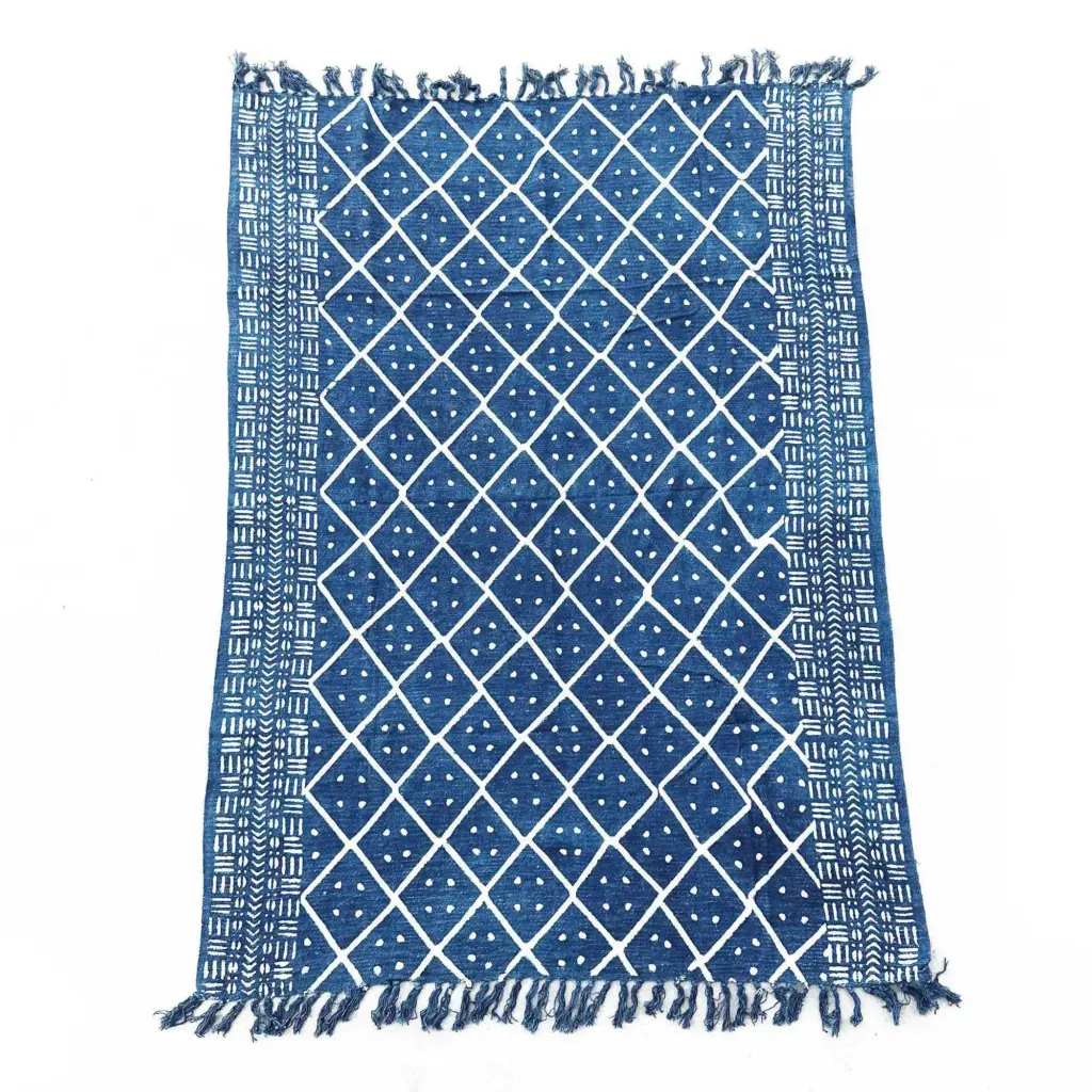 Handmade Indigo Throw – 170x120cm – Midnight Heerak | www.artisangoods.co.uk
