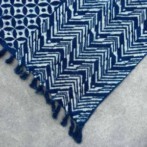 Handmade Indigo Throw – 170x120cm – Namoona Waves | www.artisangoods.co.uk 3