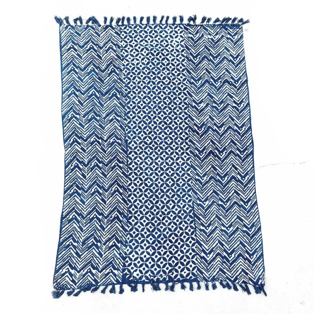 Handmade Indigo Throw – 170x120cm – Namoona Waves | www.artisangoods.co.uk 2