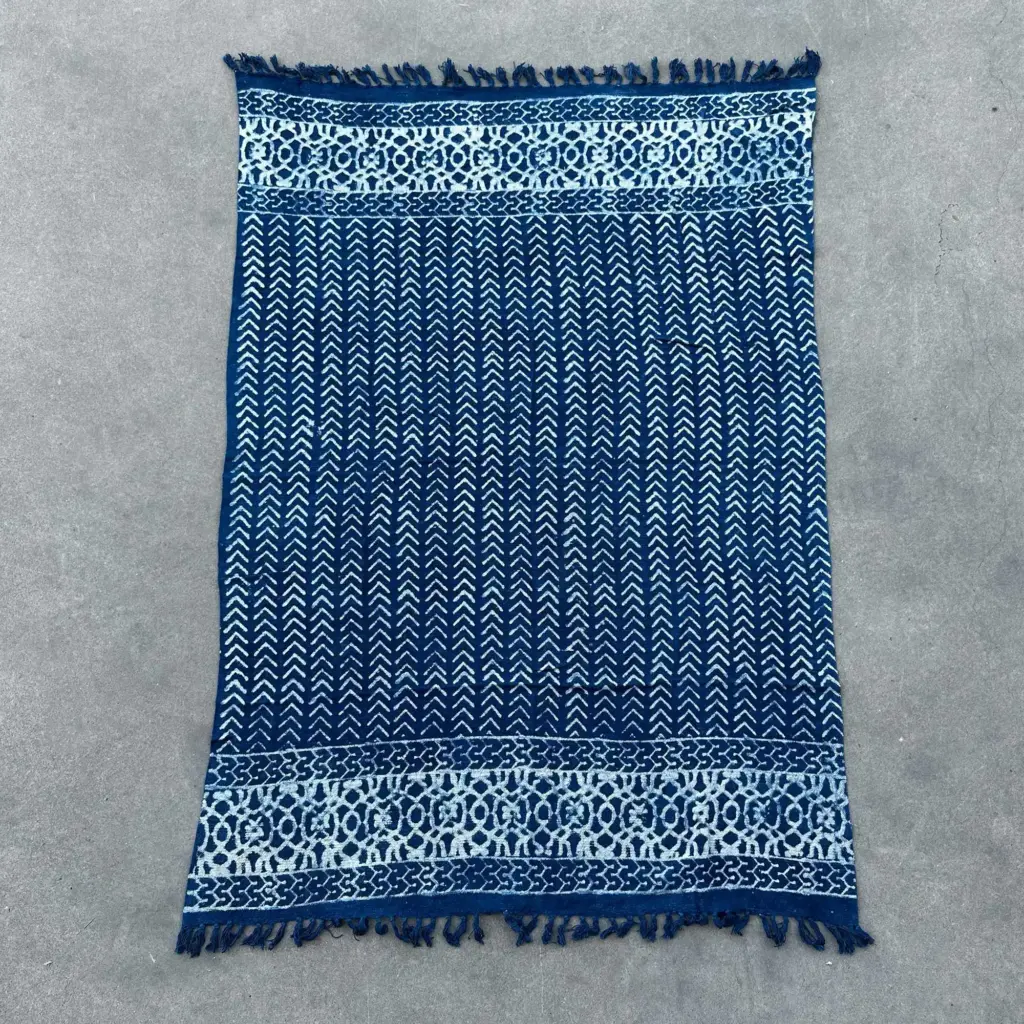 Handmade Indigo Throw – 170x120cm – Seedha Arrows | www.artisangoods.co.uk 4