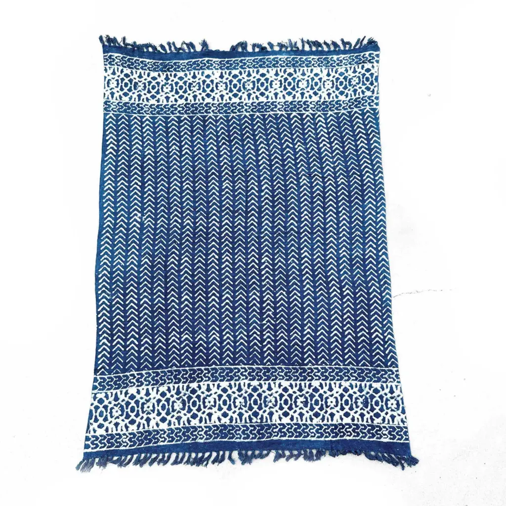Handmade Indigo Throw – 170x120cm – Seedha Arrows | www.artisangoods.co.uk 2