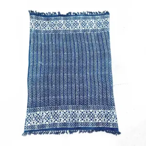 Handmade Indigo Throw – 170x120cm – Seedha Arrows | www.artisangoods.co.uk 2