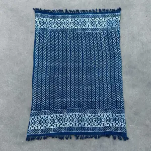 Handmade Indigo Throw – 170x120cm – Seedha Arrows | www.artisangoods.co.uk 4