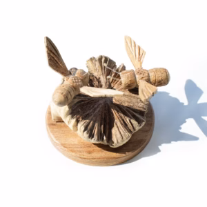 Handmade Parasite Wood Art Carving – Bees in The Works | www.artisangoods.co.uk 2