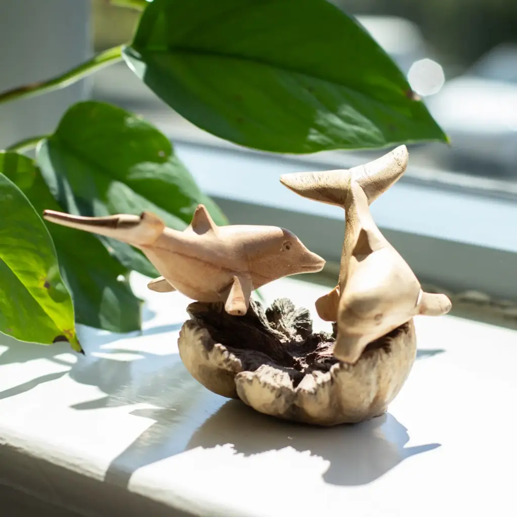 Handmade Parasite Wood Art Carving – Dolphins in Play | www.artisangoods.co.uk 2 Handmade Parasite Wood Art Carving – Dolphins in Play | www.artisangoods.co.uk 2