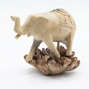 Handmade Parasite Wood Art Carving – Elephant Walking | www.artisangoods.co.uk 5