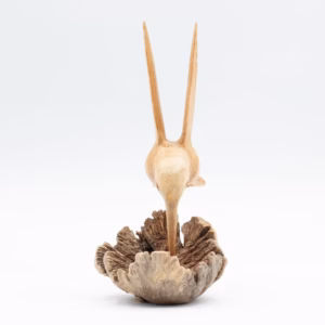 Handmade Parasite Wood Art Carving – Nectar Drinking Hummingbird | www.artisangoods.co.uk 2