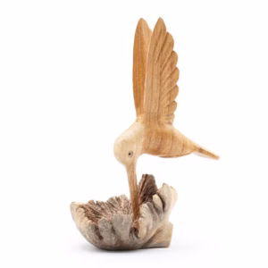 Handmade Parasite Wood Art Carving – Nectar Drinking Hummingbird | www.artisangoods.co.uk 4