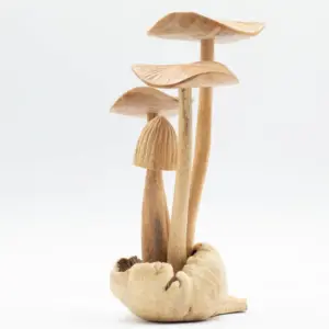 Handmade Parasite Wood Art Carving – Set of 4 Large Mushrooms | www.artisangoods.co.uk 3