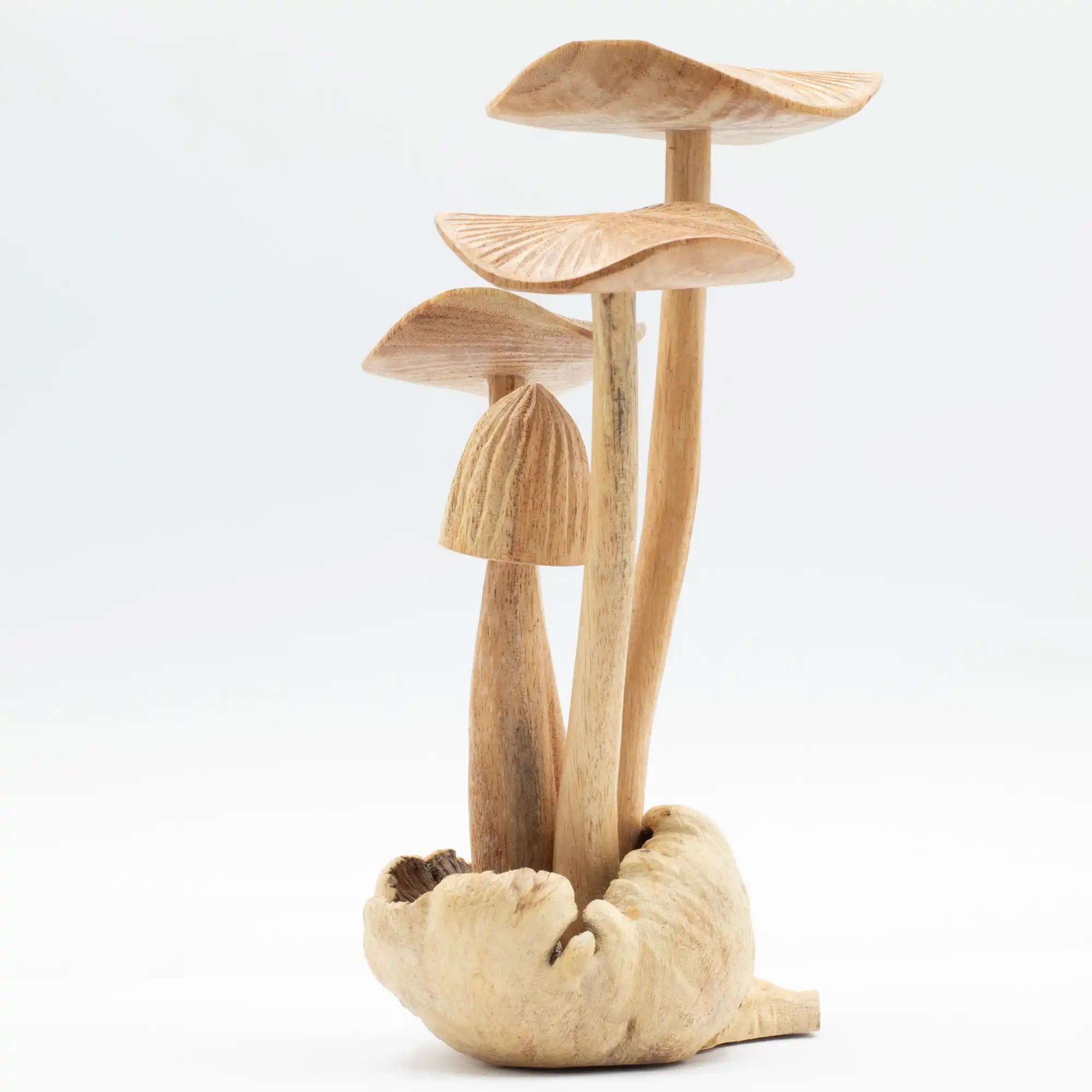 Handmade Parasite Wood Art Carving – Set of 4 Large Mushrooms | www.artisangoods.co.uk 4 Handmade Parasite Wood Art Carving - Set of 4 Large Mushrooms - Image 3