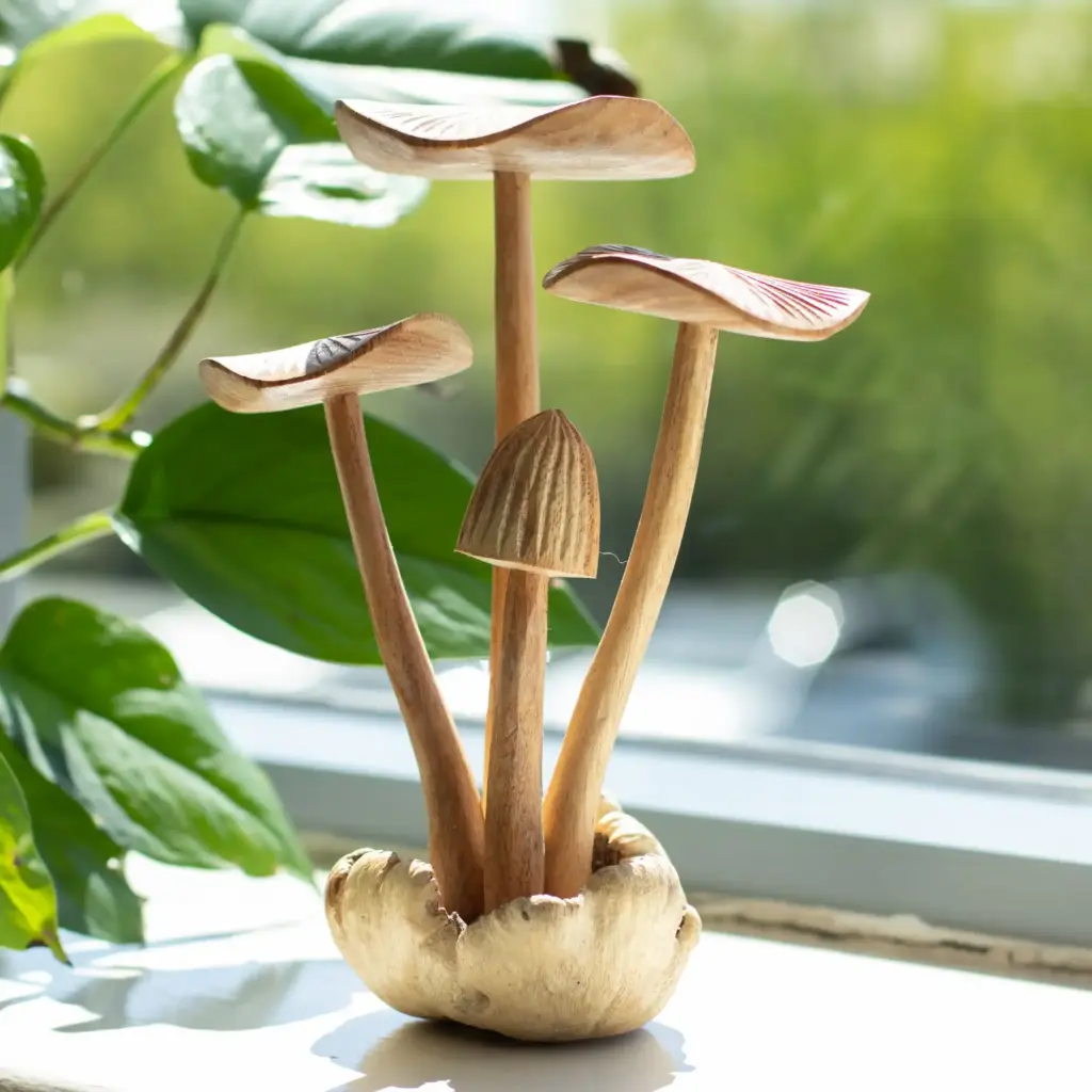 Handmade Parasite Wood Art Carving – Set of 4 Large Mushrooms | www.artisangoods.co.uk 2 Handmade Parasite Wood Art Carving – Set of 4 Large Mushrooms | www.artisangoods.co.uk 2