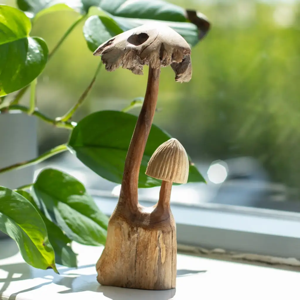Handmade Parasite Wood Art Carving – Set of Two Mushoorms | www.artisangoods.co.uk 4 Handmade Parasite Wood Art Carving – Set of Two Mushoorms | www.artisangoods.co.uk 4