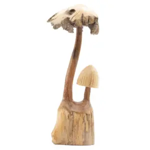 Handmade Parasite Wood Art Carving – Set of Two Mushoorms | www.artisangoods.co.uk 2