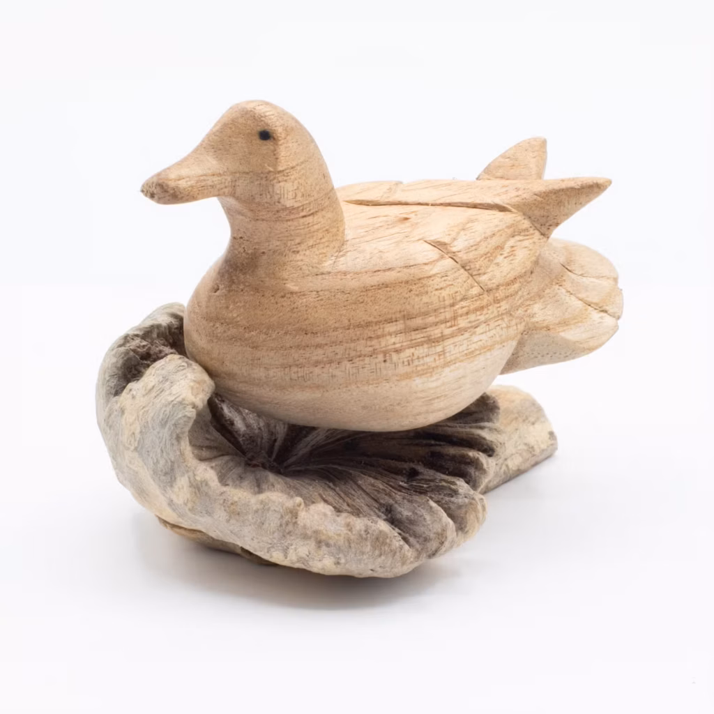 Handmade Parasite Wood Art Carving – Wild Duck Resting | www.artisangoods.co.uk 2