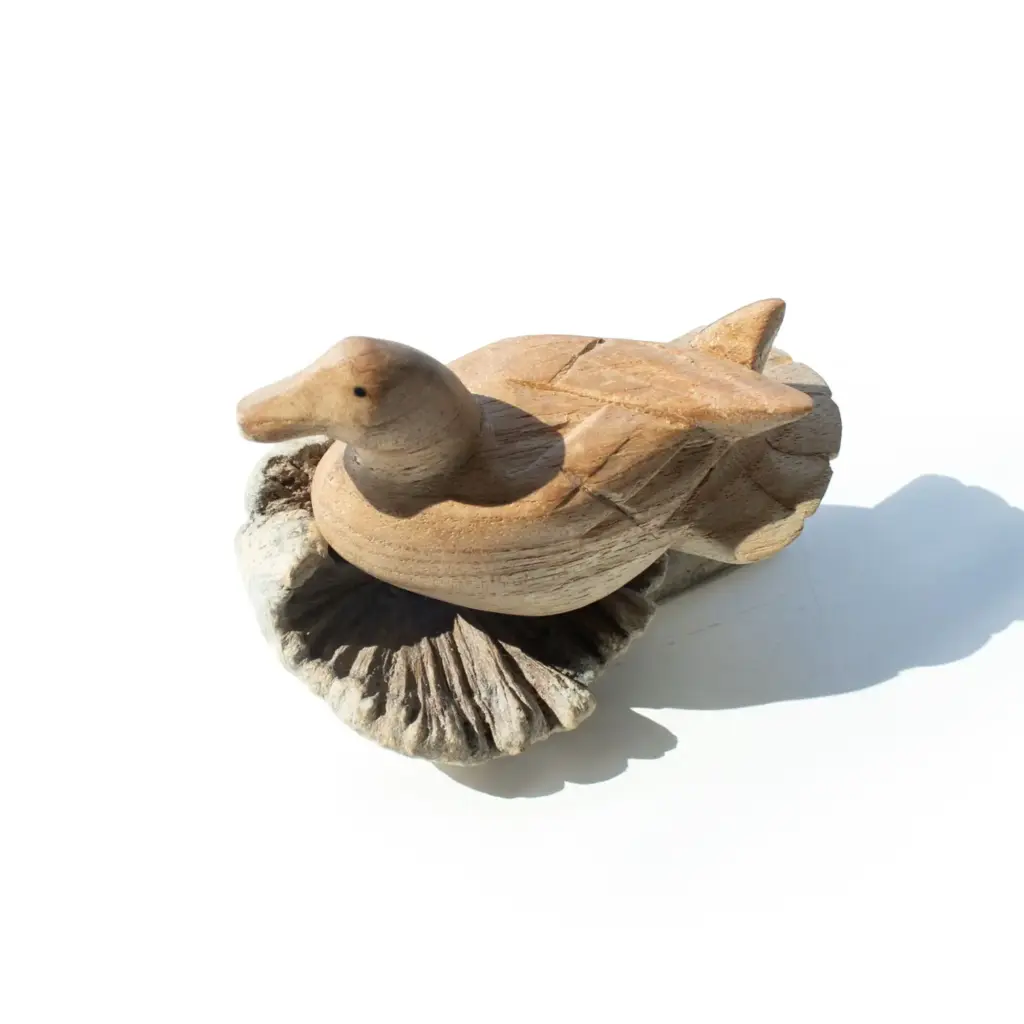 Handmade Parasite Wood Art Carving – Wild Duck Resting | www.artisangoods.co.uk 4