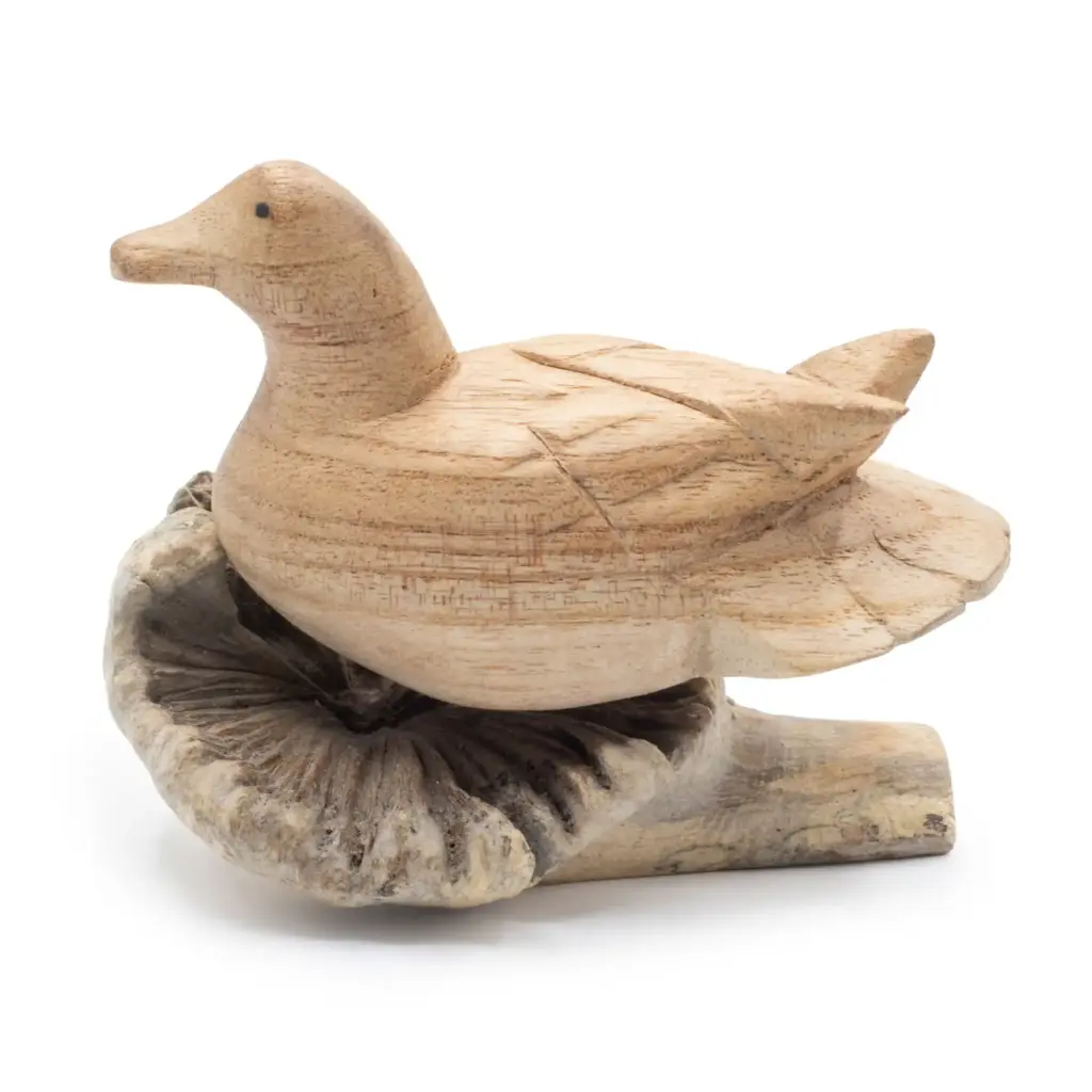 Handmade Parasite Wood Art Carving – Wild Duck Resting | www.artisangoods.co.uk