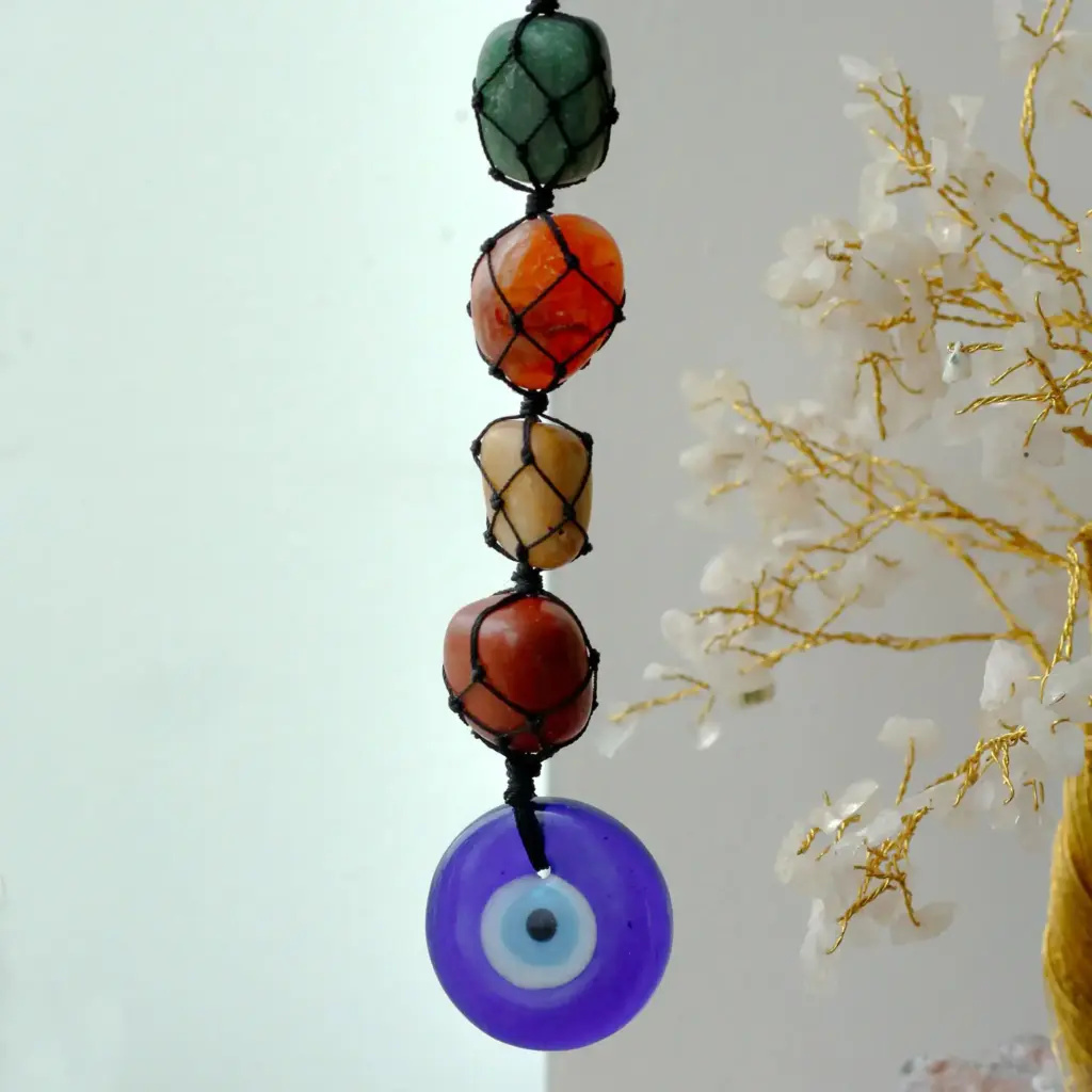 Hanging Chakra Stone Pendant – Evil Eye | www.artisangoods.co.uk 2 Hanging Chakra Stone Pendant – Evil Eye | www.artisangoods.co.uk 2