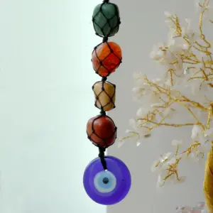Hanging Chakra Stone  Pendant – Evil Eye | www.artisangoods.co.uk 2
