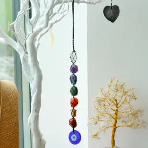 Hanging Chakra Stone  Pendant – Evil Eye | www.artisangoods.co.uk 3