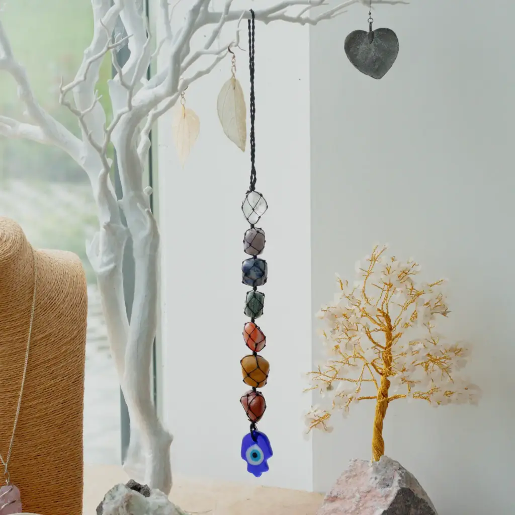 Hanging Chakra Stone Pendant – Hansa | www.artisangoods.co.uk 2 Hanging Chakra Stone Pendant – Hansa | www.artisangoods.co.uk 2