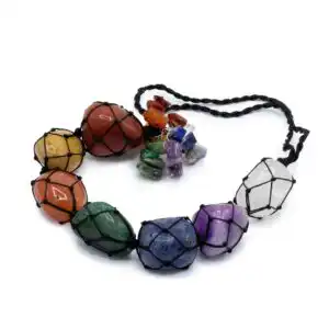 Hanging Chakra Stone Pendant – Seven Chakra Chips | www.artisangoods.co.uk Hanging Chakra Stone Pendant – Seven Chakra Chips | www.artisangoods.co.uk 1