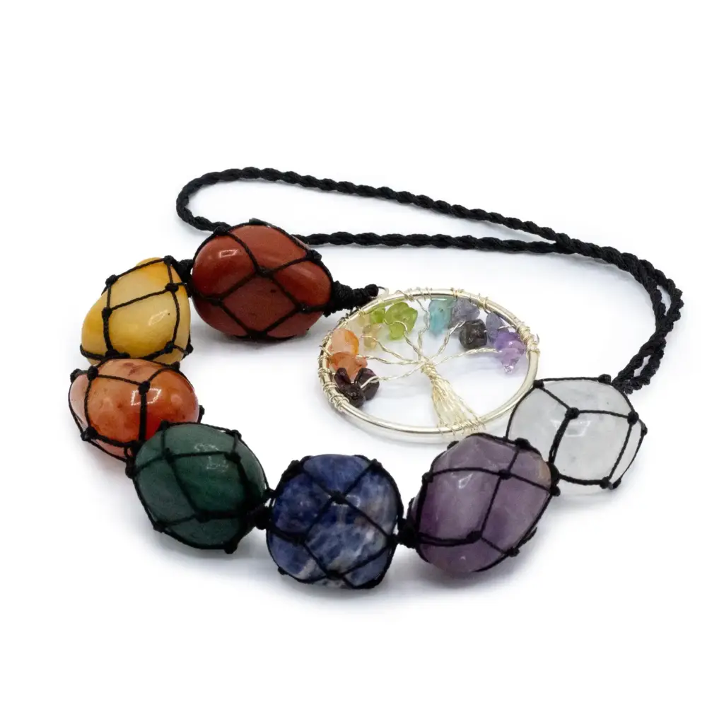 Hanging Chakra Stone Pendant – Tree of Life | www.artisangoods.co.uk Hanging Chakra Stone Pendant – Tree of Life | www.artisangoods.co.uk