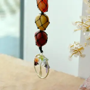 Hanging Chakra Stone  Pendant – Tree of Life | www.artisangoods.co.uk 4