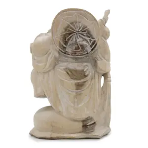 Happy Buddha Bring Wood – Whitewash 30cm | www.artisangoods.co.uk 2