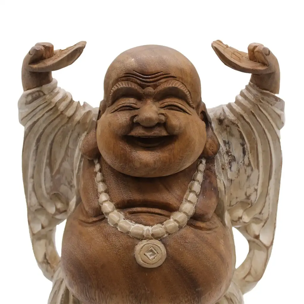 Happy Buddha Hands Up – Whitewash 40cm | www.artisangoods.co.uk 3